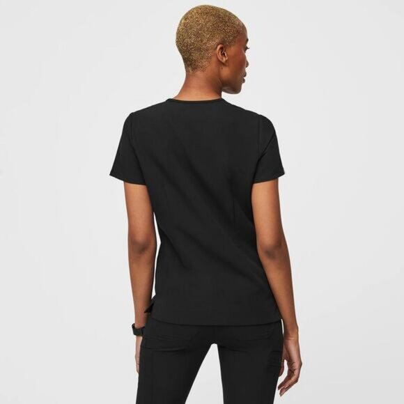 FIGS Casma Three-Pocket Scrub Top Size Large Black - Picture 4 of 8
